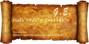 Gyárfás Emilián névjegykártya